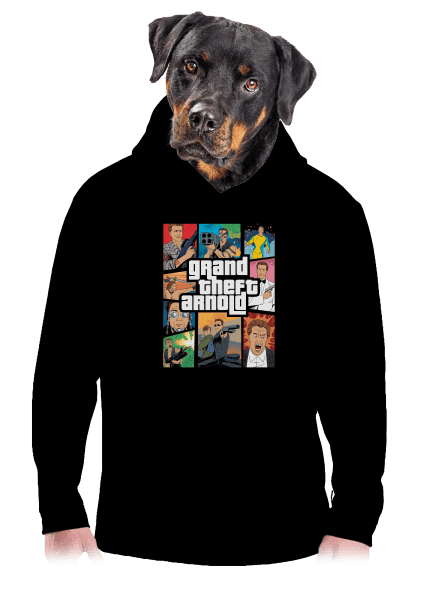 Grand Theft Arnold pánska mikina klokanka Black