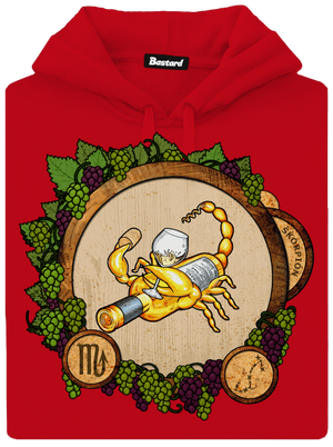 Vínny horoskop: Škorpión pánska mikina klokanka Red