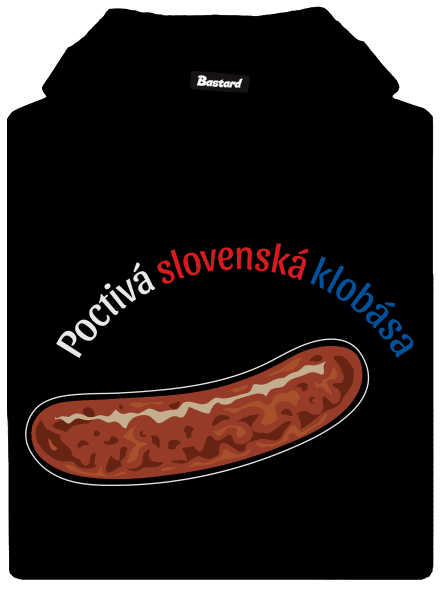 Poctivá buchta a klobása pánska mikina klokanka Black