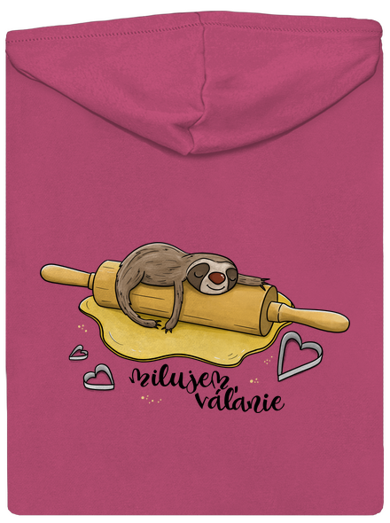 Milujem váľanie dámska mikina na zips Magenta