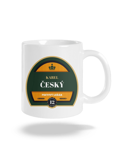 Pivná etiketa klasický hrnček White