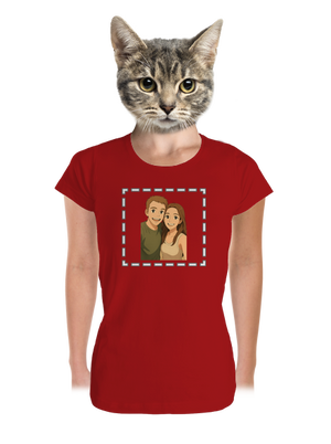 Ghibli efekt z vlastnej fotky dámske tričko prémium Red Mal