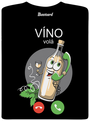 Biele víno volá pánske dlhý rukáv Black