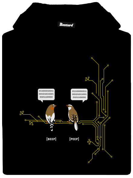 Beep and Peep pánska mikina klokanka Black
