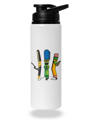 Písací gang flaša na vodu White