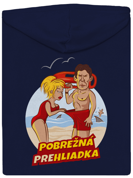 Pobrežná prehliadka pánska mikina na zips Navy