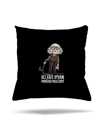 Neklidný bez kafe vankúš Black