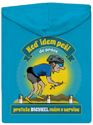 Závislosť na bicykli dámska mikina na zips Blue Atol