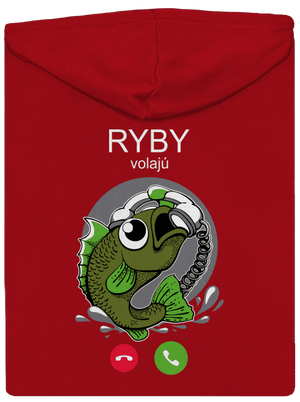 Ryby volají pánska mikina na zips Red