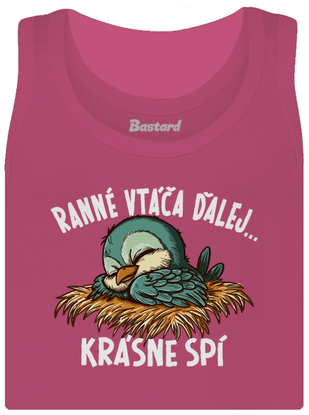 Ranné vtáča spí dámske tielko klasické Magenta