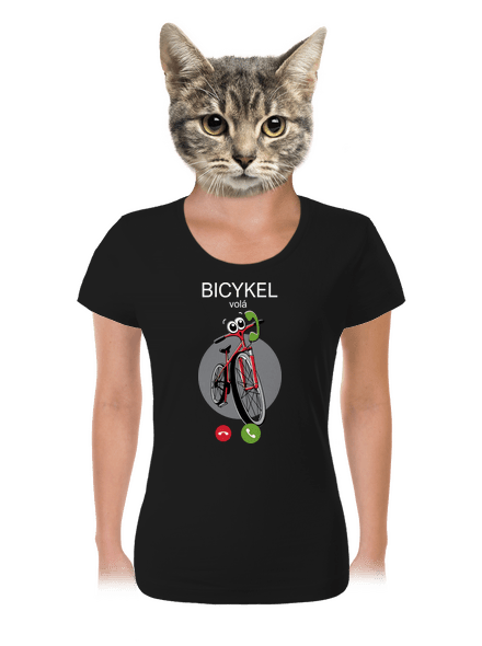 Bicykel volá dámske tričko Black