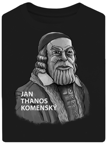 Jan Thanos Komenský unisex tričko oversized Black