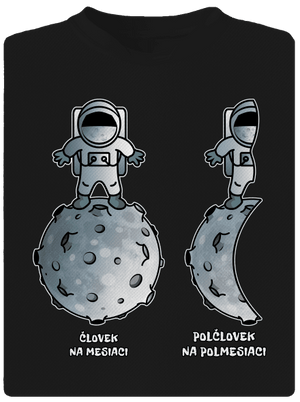 Polčlovek na polmesiaci pánske športové tričko Black