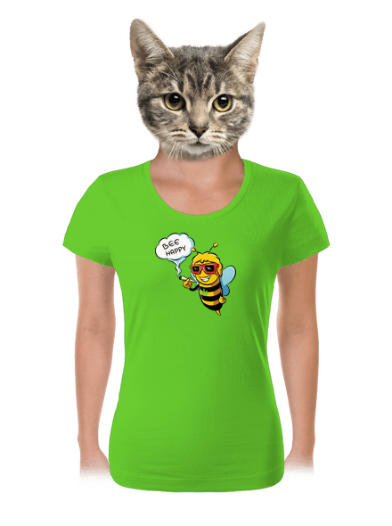 Bee happy dámske tričko Apple Green