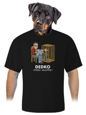 Dedko stráži najlepšie unisex tričko oversized Black