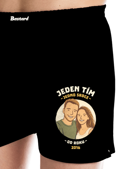Jeden tím z vlastnej fotky pánske trenky Black