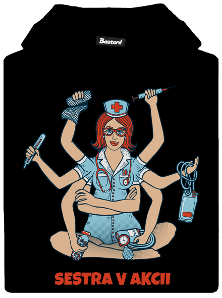 Sestra v akcii detská mikina klokanka Black