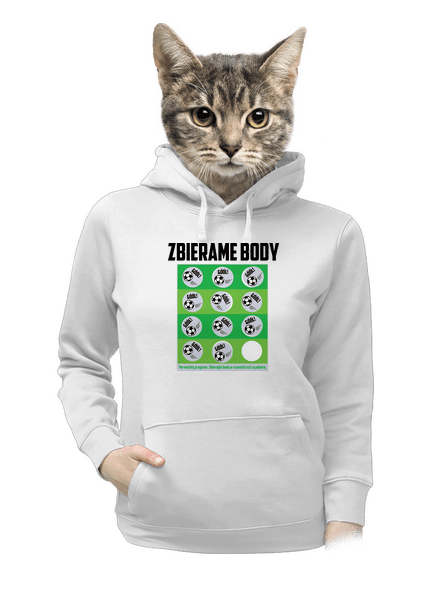 Zbierame body - futbal dámska mikina klokanka White