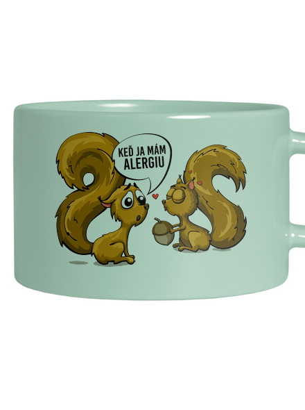Alergická veverička hrnček makronka Mint Macaron