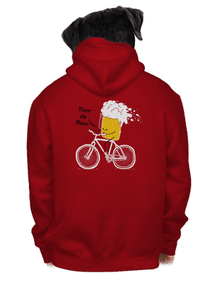 Tour de beer pánska mikina na zips Red