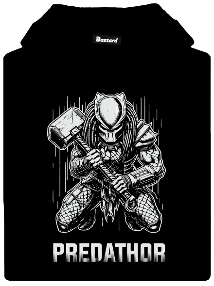 PredaThor a kladivko pánska mikina klokanka Black