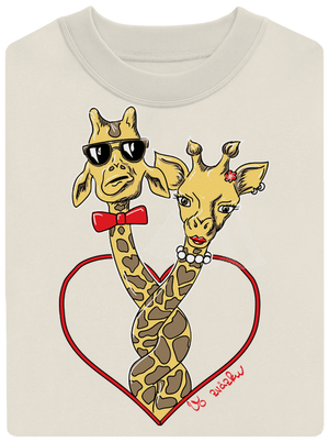 Žirafy vo zväzku unisex mikina bez kapucne Off White