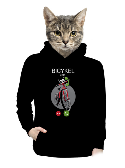 Bicykel volá dámska mikina klokanka Black