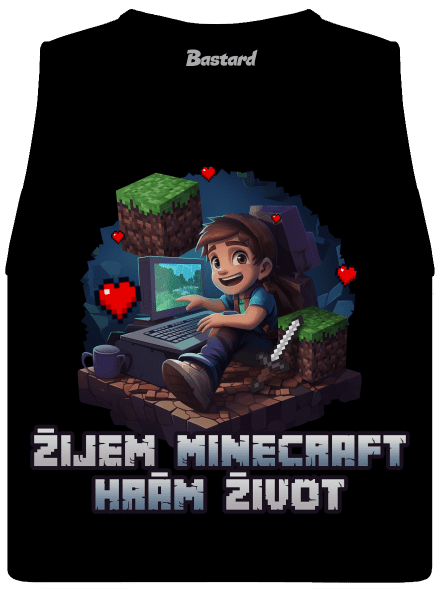 Žijem Minecraft dámske tielko voľné Black