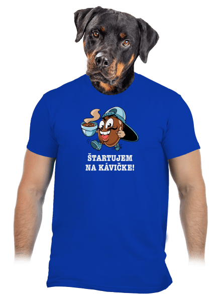 Štartujem na kávičke pánske tričko Royal Blue