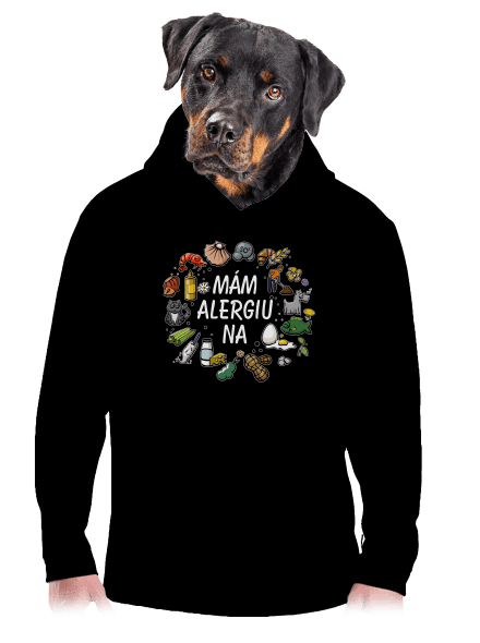 Mám alergiu na... + fix pánska mikina klokanka Black