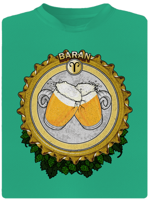Pivný horoskop: Baran pánske športové tričko Mint Mal