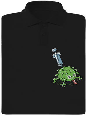 Zapichnutý covid pánska polokošeľa Black