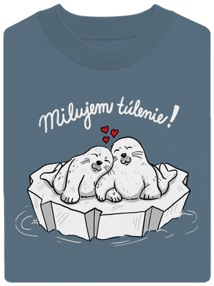 Milujem túlenie unisex mikina bez kapucne Nordic Blue