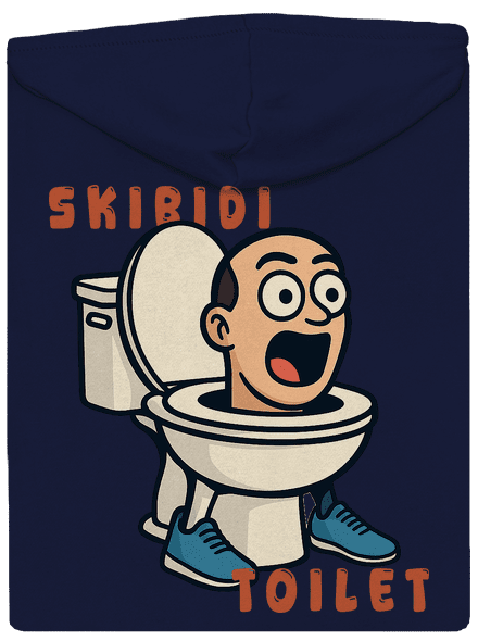 Skibidi Toilet pánska mikina na zips Navy