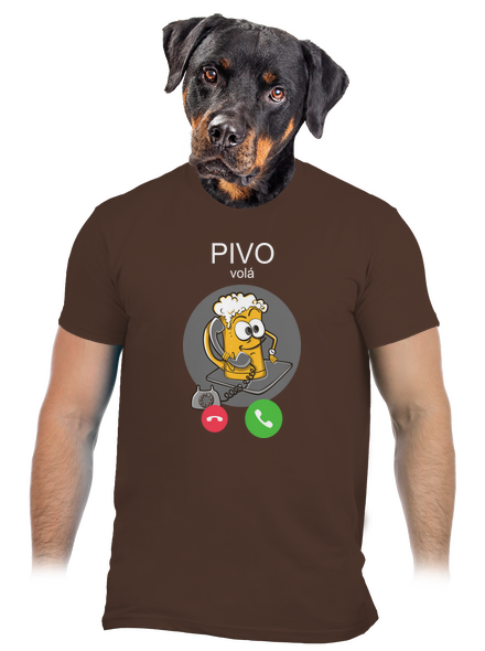 Pívo volá pánske tričko Brown