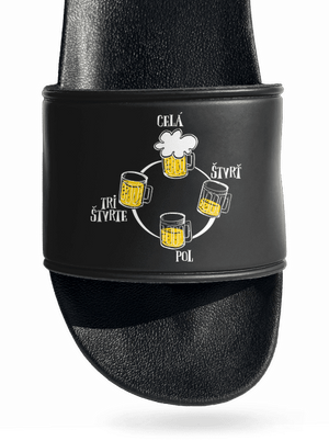 Pivné hodiny šľapky Black