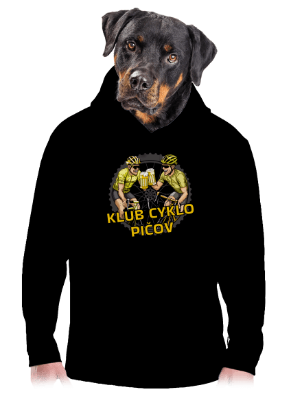 Klub cyklo pičov pánska mikina klokanka Black