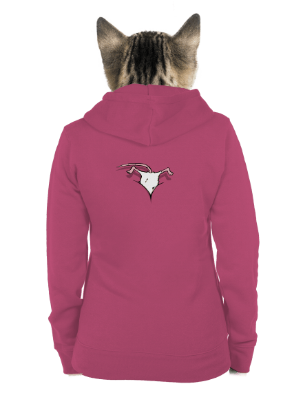 Myš vo výstrihu dámska mikina na zips Magenta