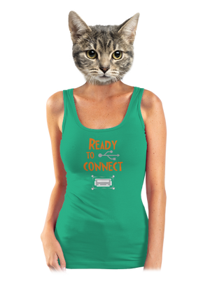 USB pripojenie dámske tielko klasické Mint Mal