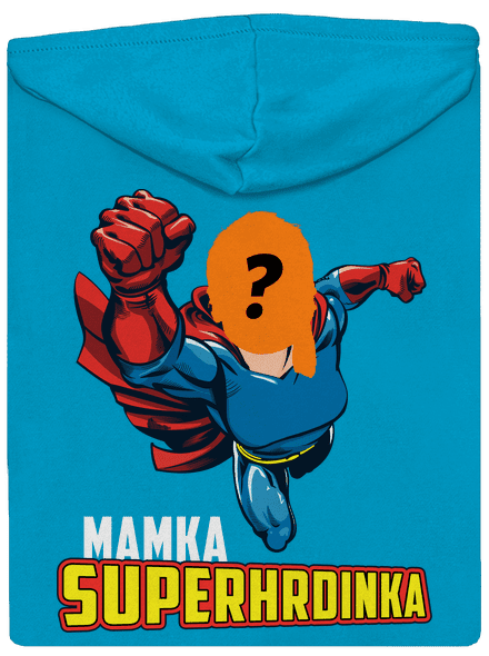 Mamka superhrdinka dámska mikina na zips Blue Atol