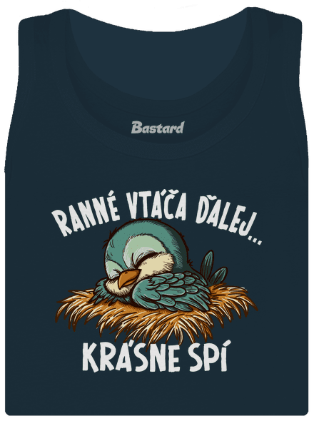 Ranné vtáča spí dámske tielko klasické Navy