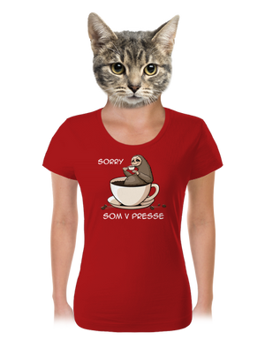 V presse dámske tričko Red Mal