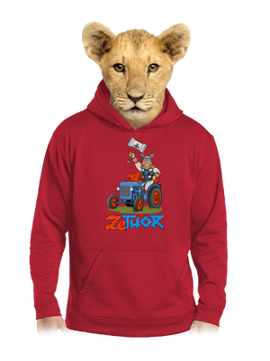 ZeThor detská mikina klokanka Fire Red