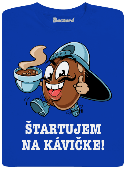 Štartujem na kávičke pánske dlhý rukáv Royal Blue