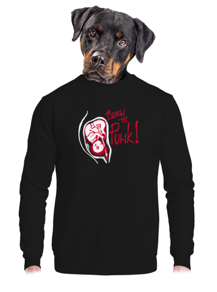 Born to punk unisex mikina bez kapucne Black