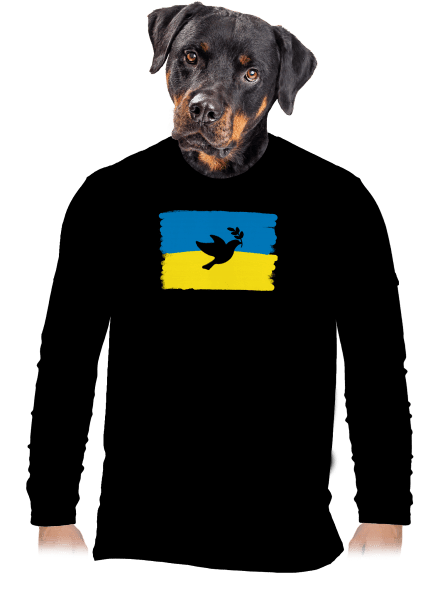Ukrajina - Holubica pánske dlhý rukáv Black