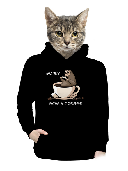 V presse dámska mikina klokanka Black