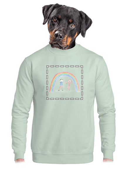 Detské kresby - Nahraj vlastnú unisex mikina bez kapucne Blush Mint