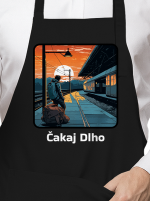 Čakaj dlho zástera Black