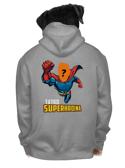 Tatko superhrdina pánska mikina na zips Light Melange